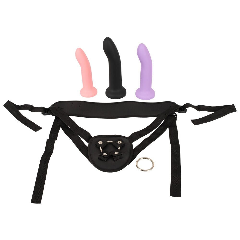 Strap-On Collection Sæt med 3 Dildoer og Harness