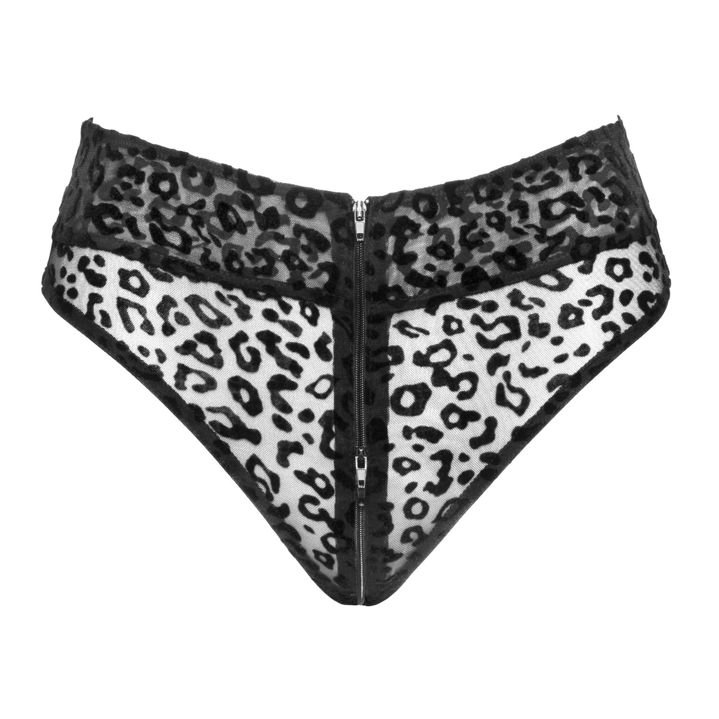 Leopard Look Høj Taljet Trusse i Let Transparent
