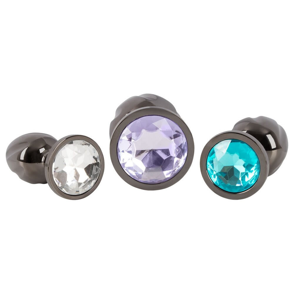 Anal Plug Sæt med 3 Plugs og Smykkesten