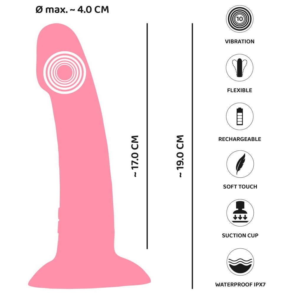 Heart Guy Pink Vibrator med Sugekop